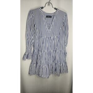 Tuckernuck Pomander Place Dress Blue White Striped Kenzo Mini Size Small Tiered
